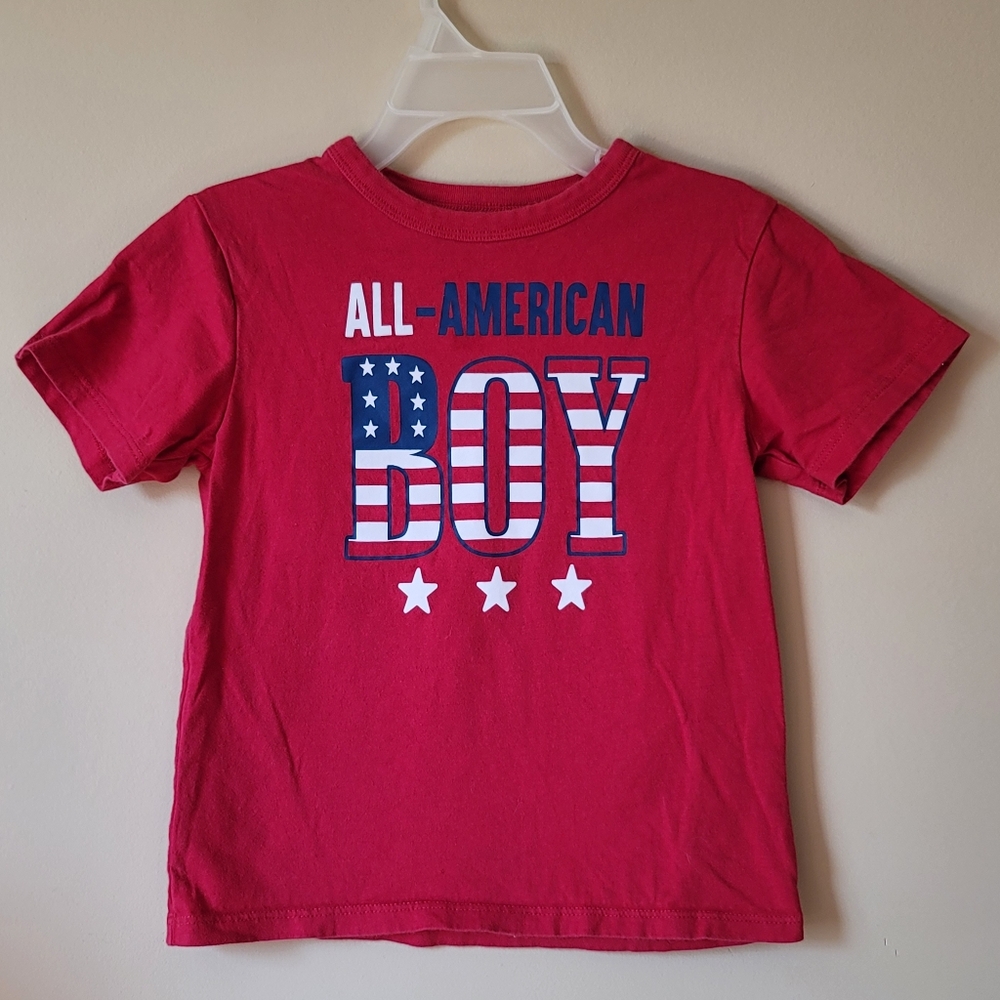 Place Red Short Sleeve Tee Patriotic Design